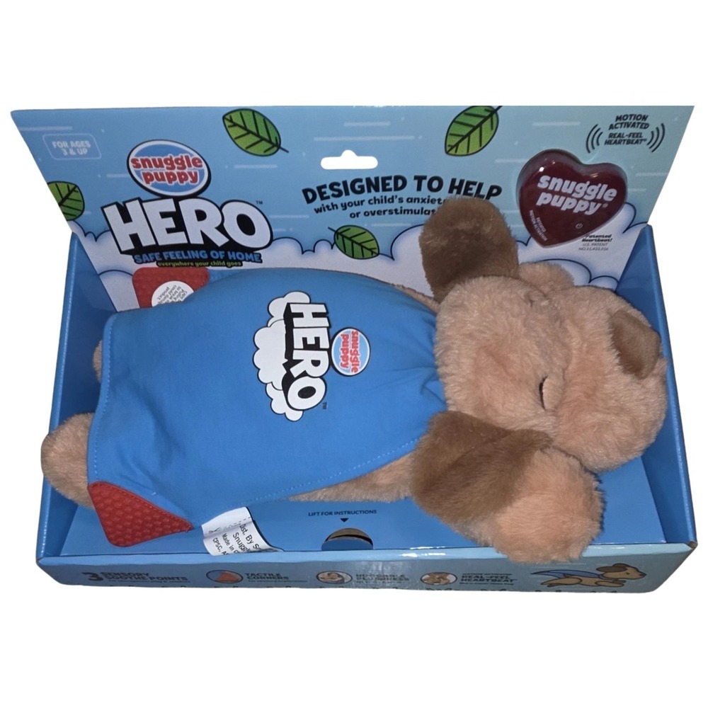 Snuggle Puppy HERO Plush Toy‎ w/ Real-Feel Heartbeat Anxiety Comfort Soother